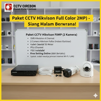 Paket CCTV Hikvision Full Color 2MP – Pantau Berwarna 24 Jam Non-Stop!